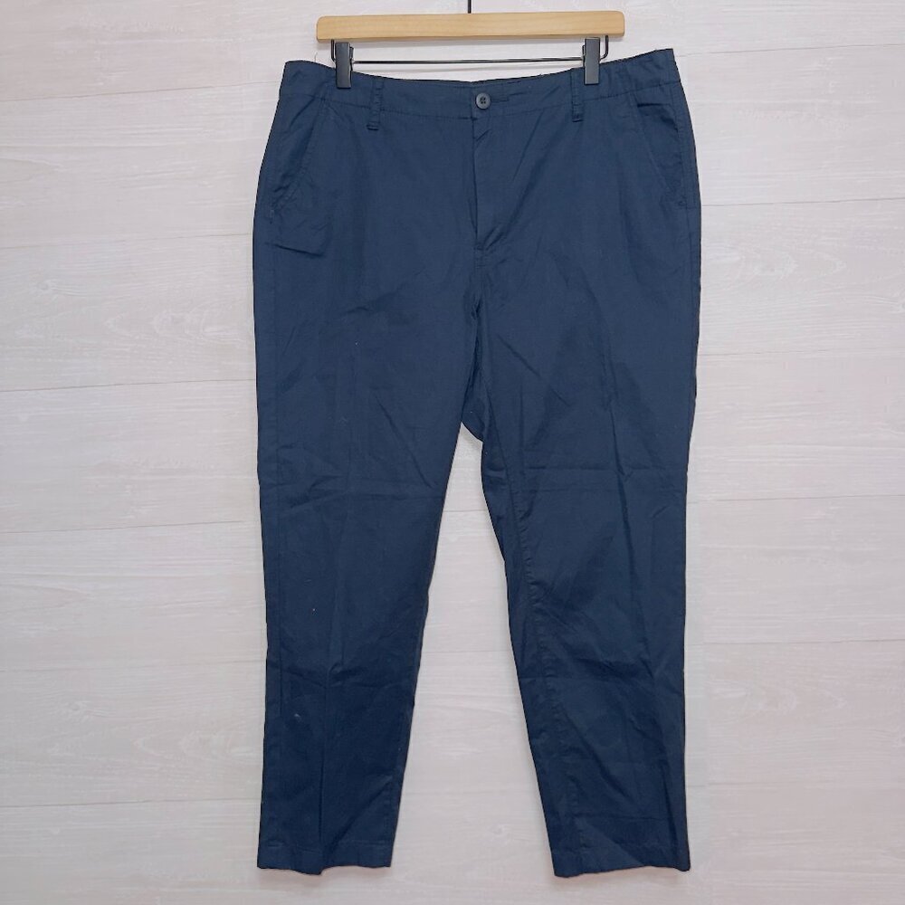 BlankNYC Dark Navy Blue Flat Front High Waisted Ankle Length Pants size 31